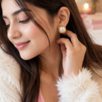 Pearl Square Stud Earrings