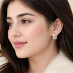 Silver Crystal Geometric Stud Earrings