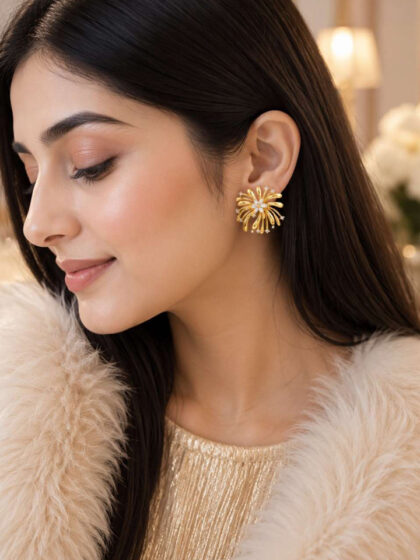 Solara Crystal Bloom Stud Earrings