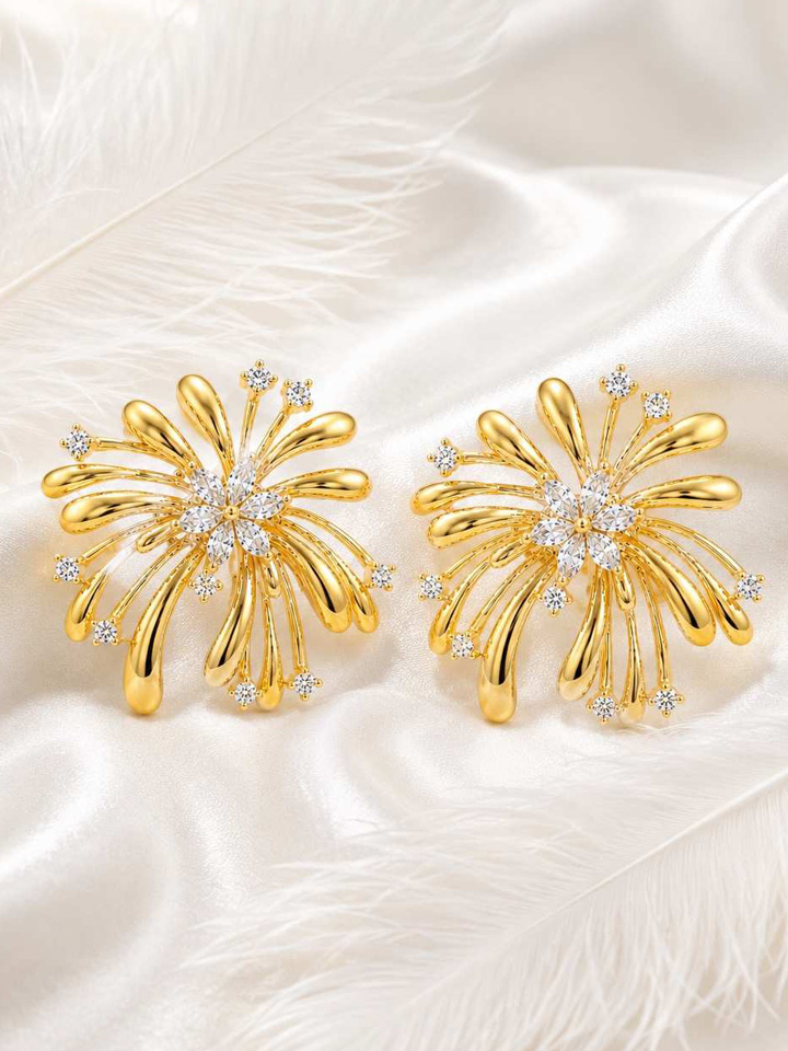 Solara-Crystal-Bloom-Stud Stud Earrings