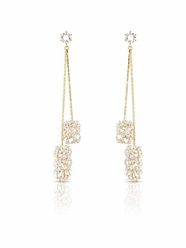 Aura Twin Crystal Dangle Earrings