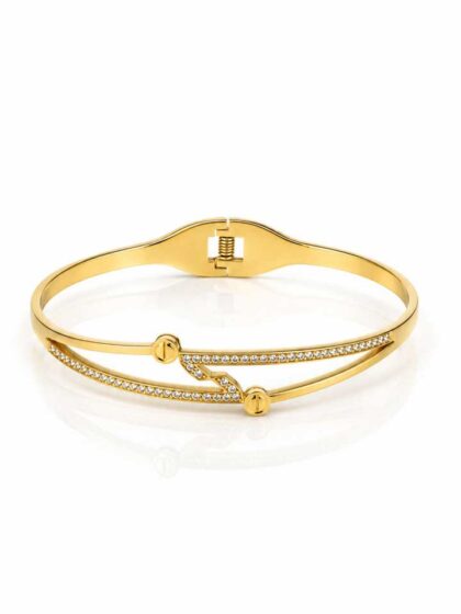 Crystal Screw Cuff Bracelet