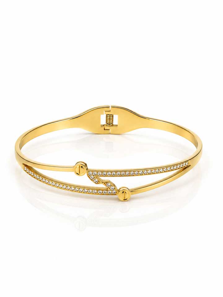 Crystal Screw Cuff Bracelet