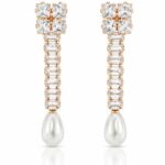 Pearl Crystal Shine Drop Earrings