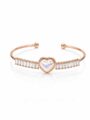Pearl Heart Crystal Open Bangle