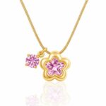 Pink Blossom Crystal Pendant Necklace