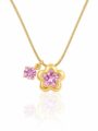 Pink Blossom Crystal Pendant Necklace