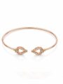 Rosé Crystal Leaf Open Bangle