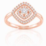 Rosy Square sparkle Ring