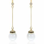 Seraphina Pearl Linear Drop Earrings