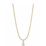 Solitaire Teardrop Pendant Necklace