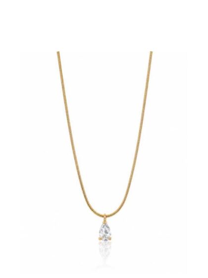 Solitaire Teardrop Pendant Necklace
