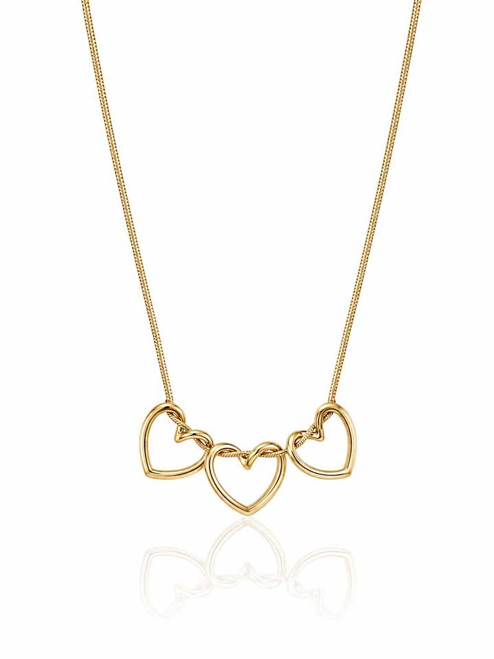Triple Heart Statement Necklace